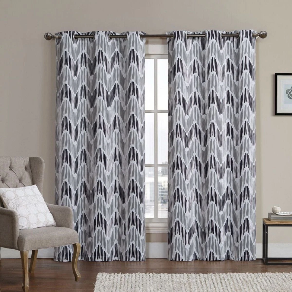 Marlie Set of 2 Printed Blackout Curtain Woven Thermal Insulated Panels