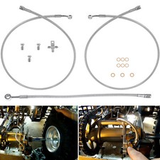 +2 +3 Extended Steel Braided Front Brake Line...