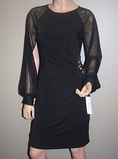 Womens Stretch Cocktail Dress, Black, Size: S (4)