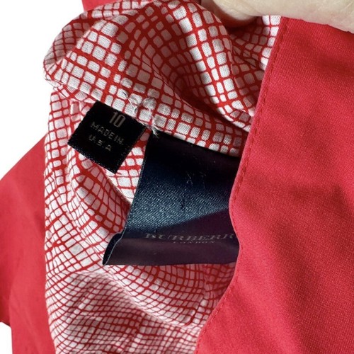 Burberry London Trench Coat Single Button Down Pink Red Women’s Size 10 USA Made - Picture 5 of 7