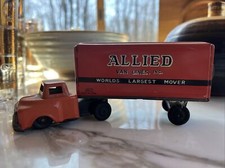 Vtg Japan Tin Friction Truck and Trailer Allied Moving Van 40s 50s HTF rare