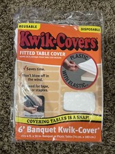Kwik Covers White Plastic Fitted Table Cover 6ft X 30in
