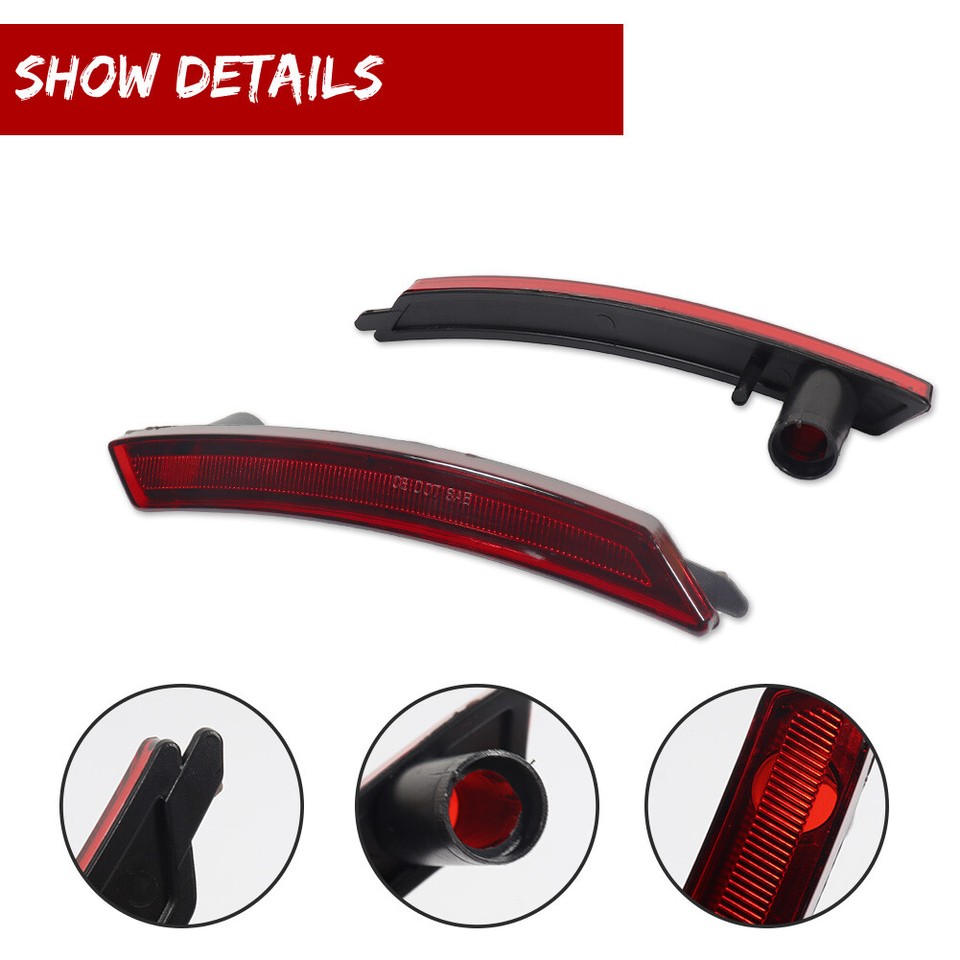 2x Red Rear Side Marker Light Reflectors Drive & Passenger For 07-16 ...
