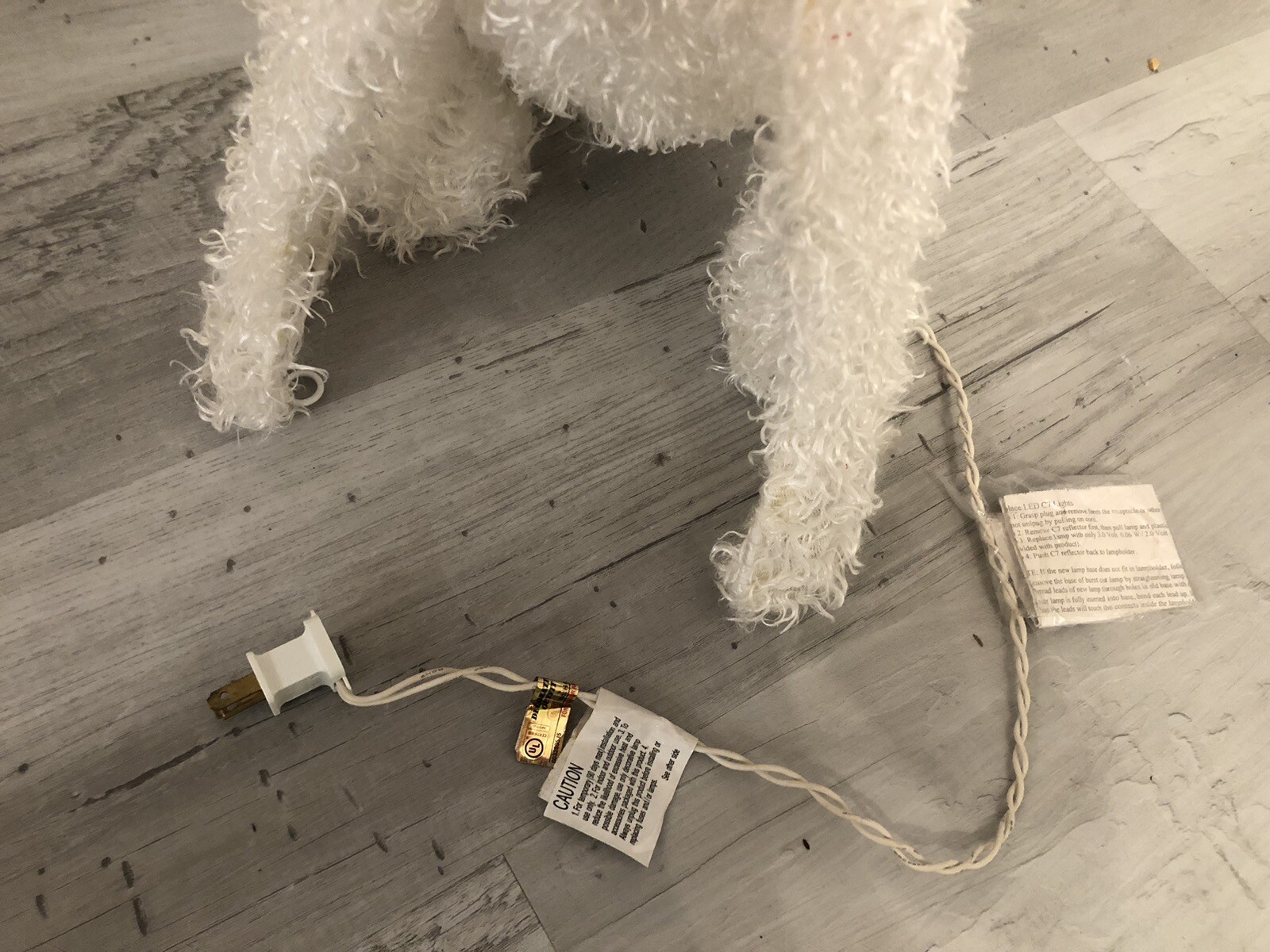 Christmas Light Up Fluffy White Terrier Dog Indoor Outdoor Holiday Time