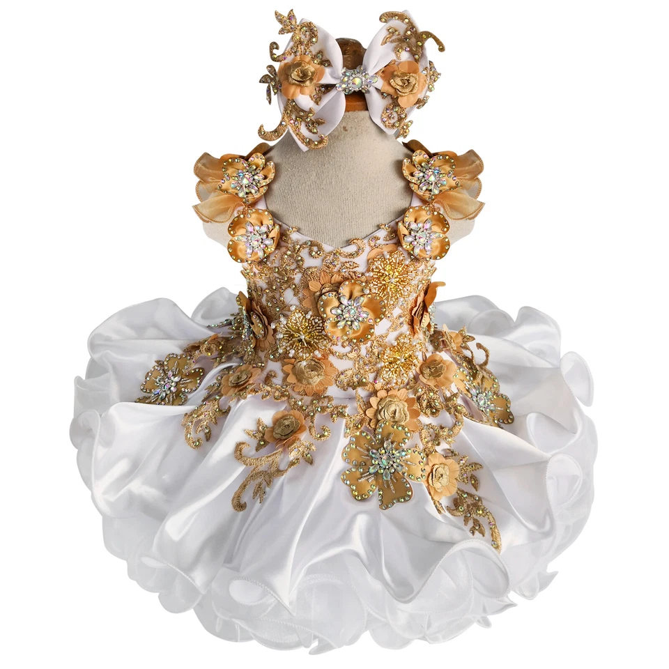 Vestido de novia de princesa con flores de tul Jenniferwu para niñas pequeñas y bebés niñas Foto 2 de 4