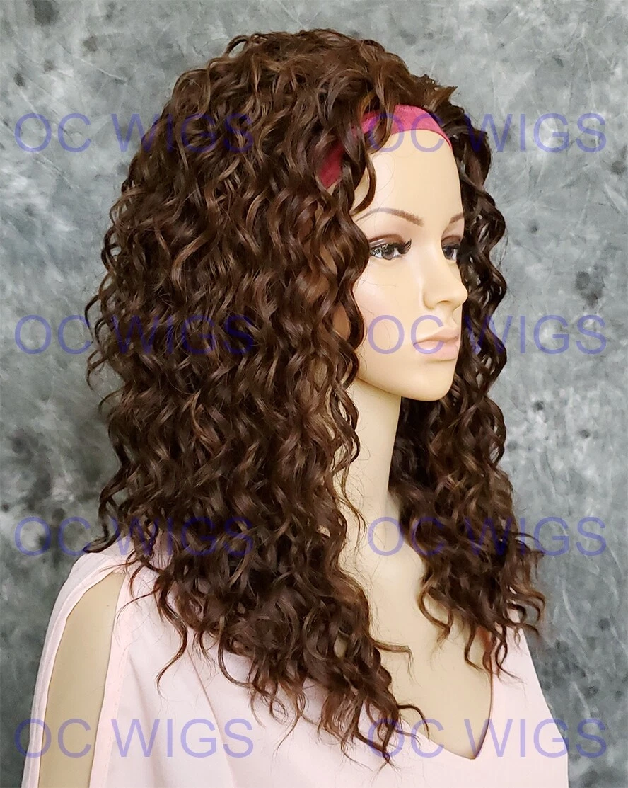 Medium brown curly wig new arrivals