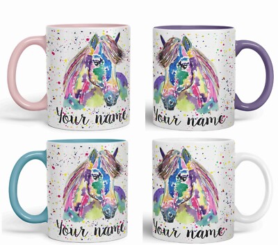 Tasse Tasse personalisiert Name Pony kleines Pferd Bauernhof Tiere Keramik Kunst farbig