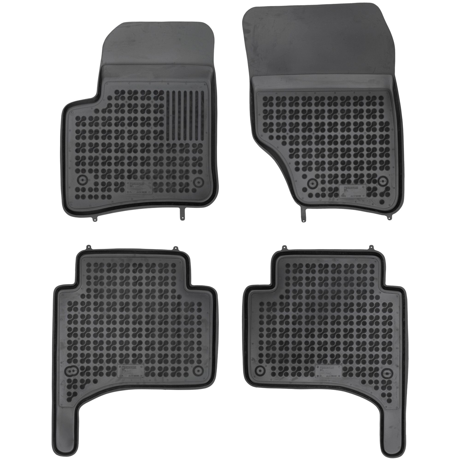 Tapis sol caoutchouc noir Rezaw-Plast pour voiture Porsche Cayenne I 4x4 robuste et étanche