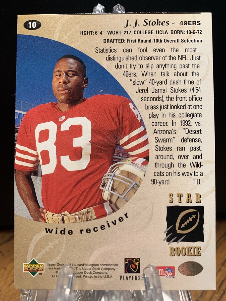 1995 Upper Deck Star Rookie #10 J.J. Stokes - San Francisco 49ers