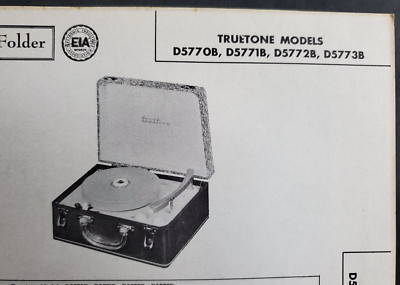 TRUETONE MODELS D5770B D5771B D5772B D5773B PHONOGRAPH PHOTOFACT