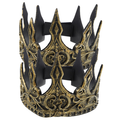 2PCS PU Medieval Crown Stirnband Kronhaarband Cosplay Kostümparty Halloween