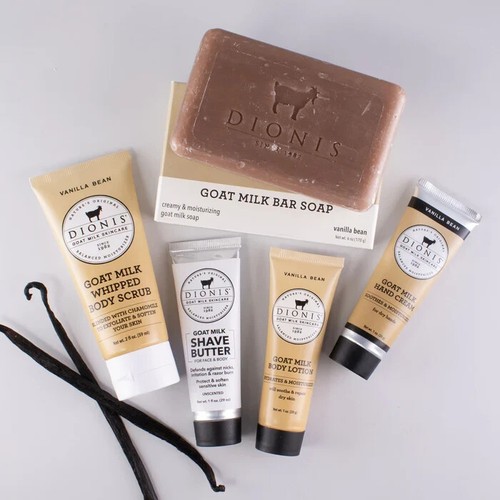 DIONIS VANILLA BEAN GOAT MILK ESSENTIALS TRAVEL KIT-EVERYTHING YOU NEED! - Picture 2 of 6