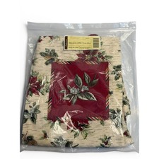 Longaberger Holiday 2006 Tote Bag Cream Red Floral Poinsettia Botanical NIP