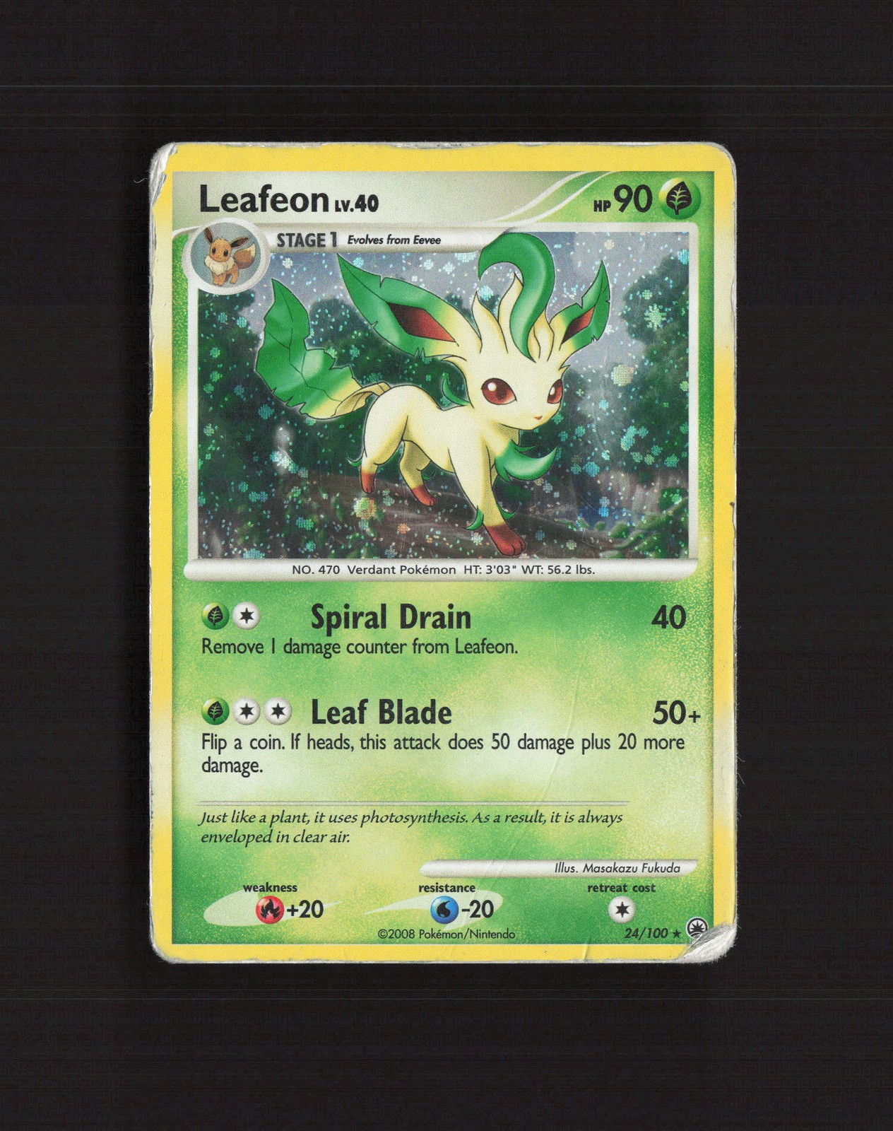 Leafeon 24/100 Majestic Dawn Holo Rare Pokemon Card DMG