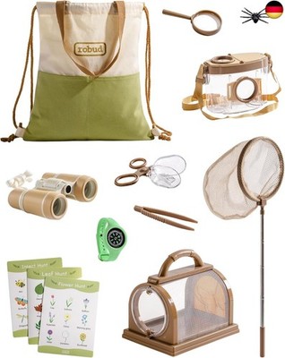 Kids Outdoor Explorer Kit, Käferfang-Abenteuer-Sets mit Schmetterlingsnetzen, Lu