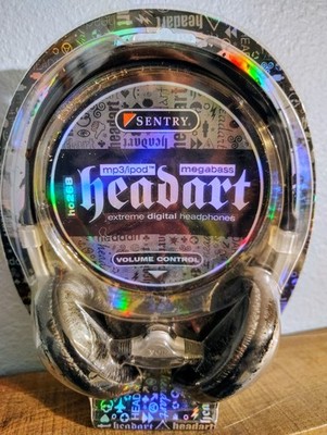 Sentry Headart MP3 Ipod Megabass Extreme Digital Black Headphones NEW