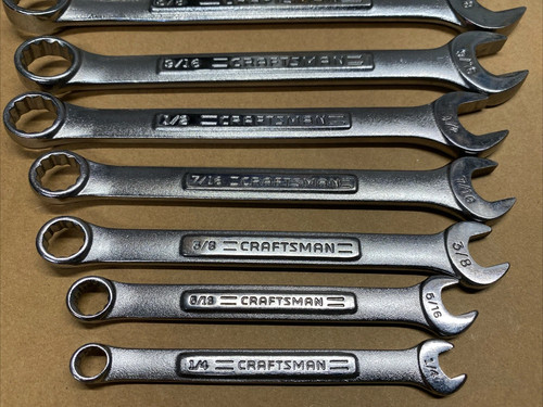 Vintage Craftsman 9 Piece SAE Combination Wrench Set 1/4" - 3/4" Made in USA - Picture 2 of 11