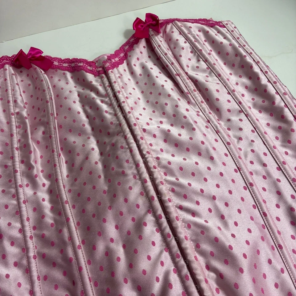 Corsé Rosa Lunares y Lazos Actitudes Íntimas Y2K De Colección Talla 42 Coqueta Lolita Foto 3 de 4