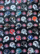 2 Yards Vintage NFL All Teams Helmets Fabric 58" Wide NEW Out Of Print 2003