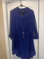 R M Richards Women's 16 Navy Blue Dress