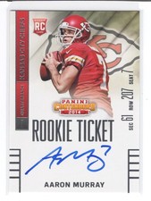 2014 Panini Contenders Aaron Murray Rookie Ticket On Card Auto Autograph Chiefs!. rookie card picture