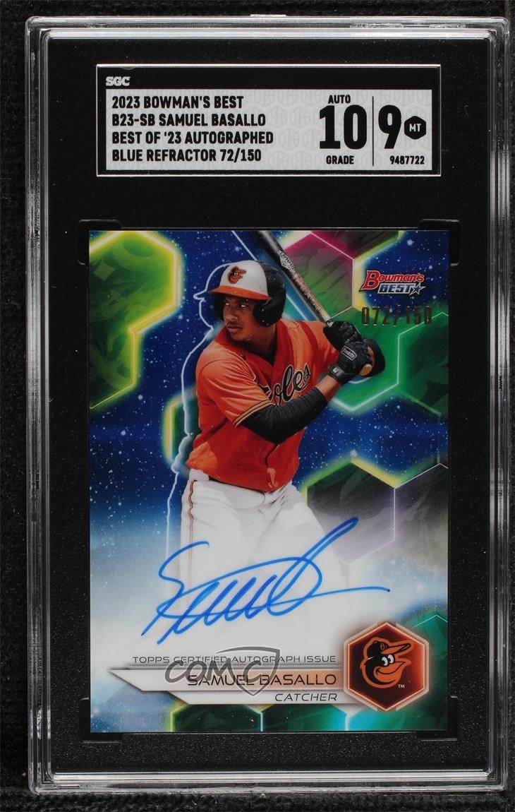 2023 Bowman's Best of Blue Refractor 72/150 Samuel Basallo SGC 9 MINT Auto 0r9g