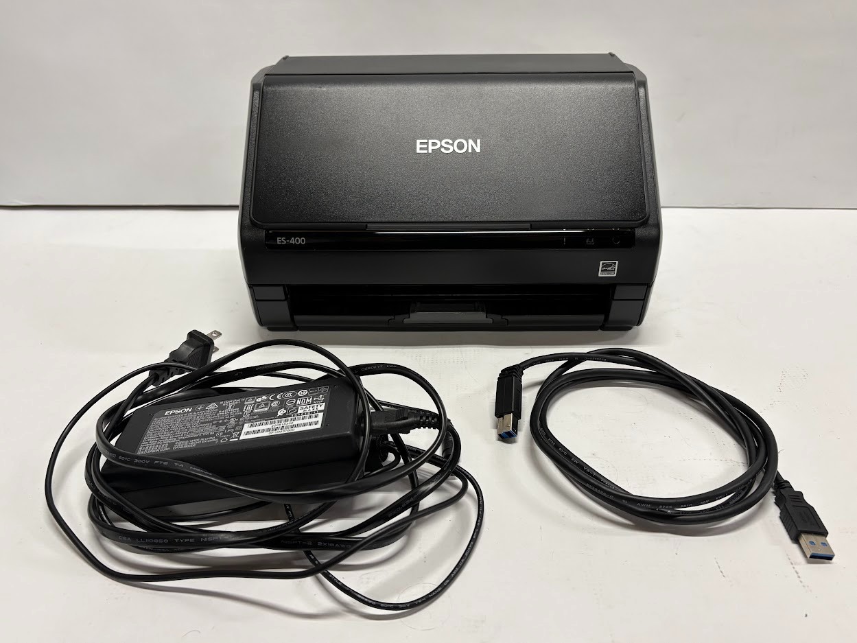Epson WorkForce ES-400 Duplex Color Desktop Document Scanner J831A with Cords