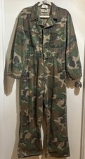 100 Cotton Vintage Ranger brand Woodland Camouflage Hunting Coveralls
