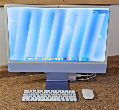 2024 Apple iMac 24'' Blue MWUF3LLA A3247 M4 16GB RAM 256GB SSD Pre-owned Tested