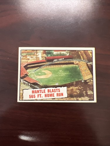 Original 1961 MICKEY MANTLE HOME RUN Topps Baseball Card No. 406 EX