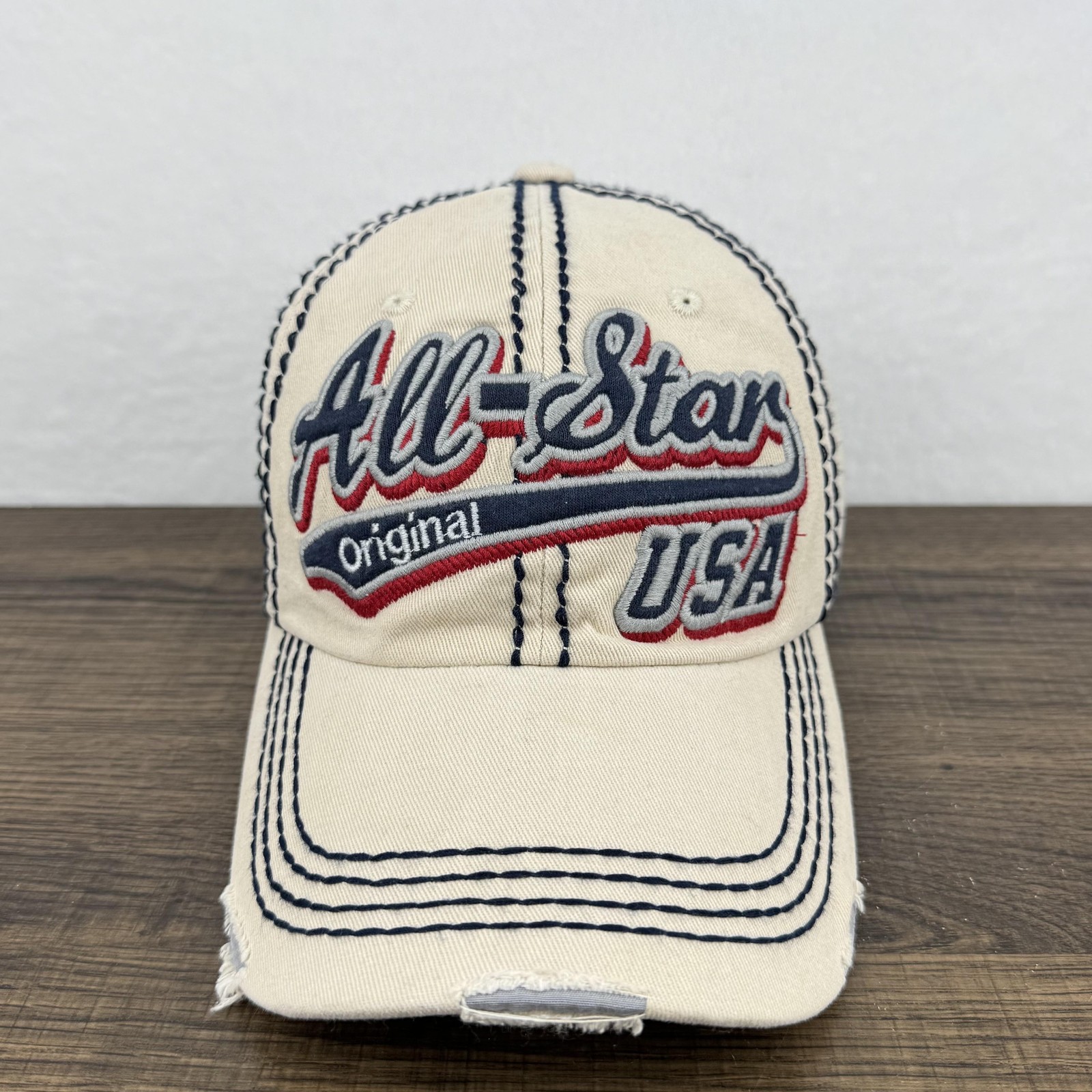 KBETHOS All-Star USA Hat Cap Strap Back One Size Mens Beige 