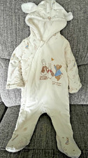 Nutmeg Peter Rabbit All In One Fleece Lined Snowsuit Coat 3-6 Months