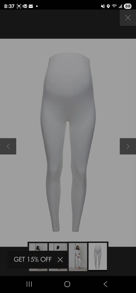 Mono Legging Pantalón de Maternidad Talla Pequeña Marfil Precio de venta sugerido por el fabricante 110 USD Foto 3 de 4