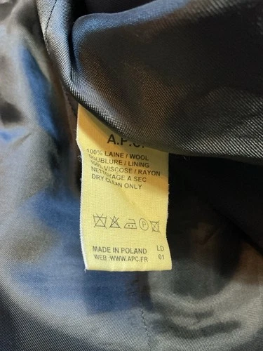 A.P.C. Rue Madame Paris Two Button Charcoal Grey Sportscoat Blazer Jacket Sz. M image 5