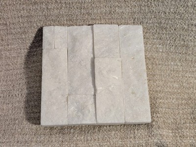 Premium Arctic White Contour Stone Tile: 5 3/4'' x 5 3/4'' Rescued & Ready