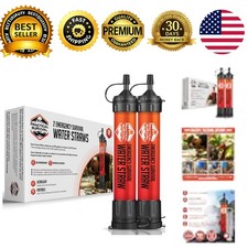 Reusable Emergency Water Filter Straws 2-Pack