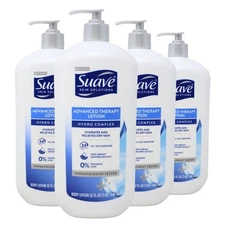 4 Pack - Suave Skin Solutions Advanced Therapy Body Lotion, 32 Oz
