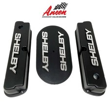 Ford Shelby Raised Logo Tall Windsor Valve Covers 15 Air Cleaner Kit - Ansen