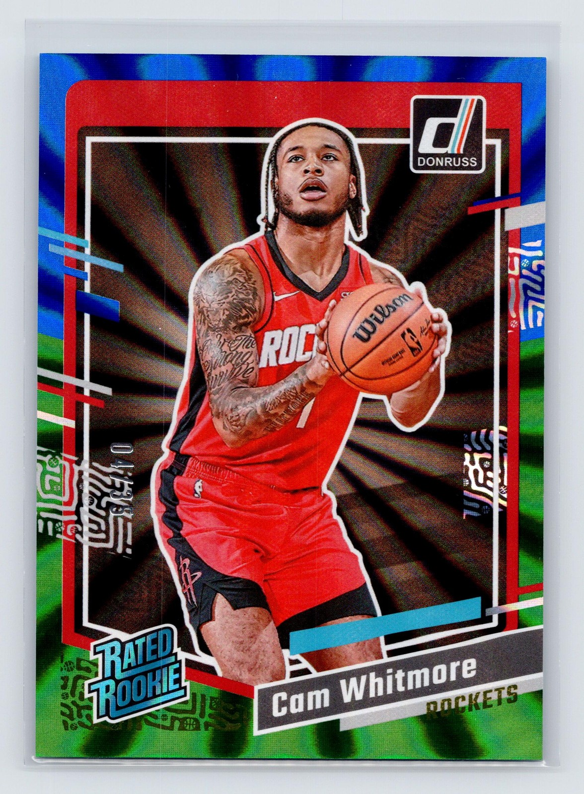 2023-24 Donruss #211 Cam Whitmore Blue and Green Laser Holo #/35