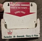vtg advertising white rose motor oil Charg-O-Plate" credit card display holder