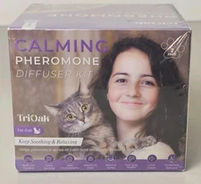 TriOak Calming Pheromone Diffuser Kit Feline Anxiety Relief 2 Pack Sealed