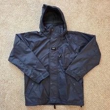Helly Hansen Mens Navy Blue Packable Hooded Windbreaker Jacket XS Full Zip HH