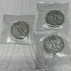 Walking Liberty Half Dollar Lot Of 3 Over 1 Ounce PURE Silver