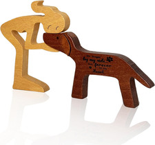 Memorial Gifts for Loss of Dog Wooden Girl  Dog Statue Sympathy Bereavement Gif