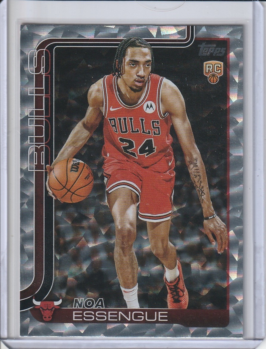 2025-26 Topps Flagship - Noa Essengue #212 (RC) Crackleboard Foil Chicago Bulls