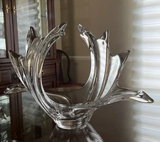 MCM FRANCE Large Stunning Art Vannes Le Chantel Crystal Swirl Splash Centerpiece