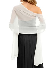 Women's Solid Chiffon Scarves Shawls Wraps for Bridal One Size, A-white