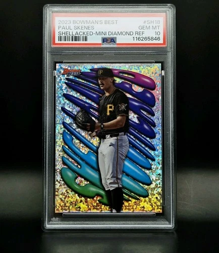 2023 Bowmans Best Paul Skenes Shellacked MINI DIAMOND REFRACTOR #SH-18 PSA 10