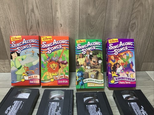 Disney's SingAlong Songs VHS (4) Mulan Lion King Hunchback Animal Kingdom - Picture 8 of 13