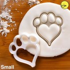 Paw print with Heart Shape pad cookie cutter | dog treats paws biscuit cutters